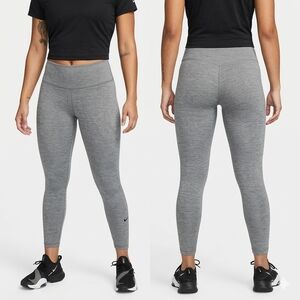 Nike One Womens Small Gray Leggings High-Rise Cropped Length Stretchy Yoga Pants